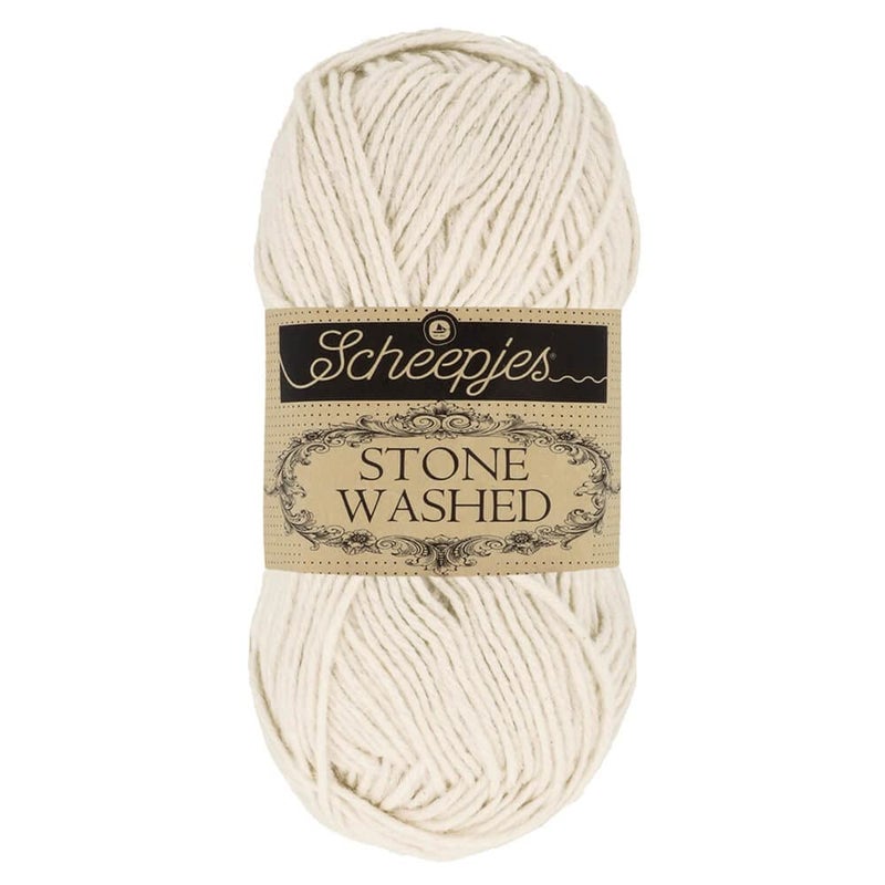 Scheepjes Stone Washed Yarn, 1 x 50 g â€“ 801 Moon Stone, Cotton/Acrylic Blend, Soft Vintage Finish
